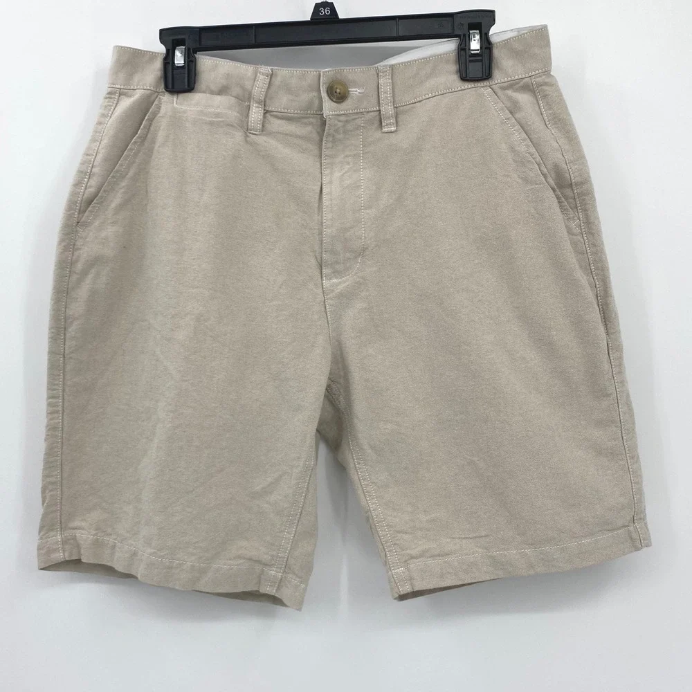 WEATHERPROOF Khaki Chino Shorts‎ Men's Size 32 Flat Front Casual Everyday